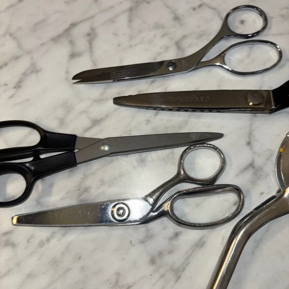 Vintage Wiss Pinking Shears Sears Fabric Scissors Snap Plier Tool Sewing Lot 5pc